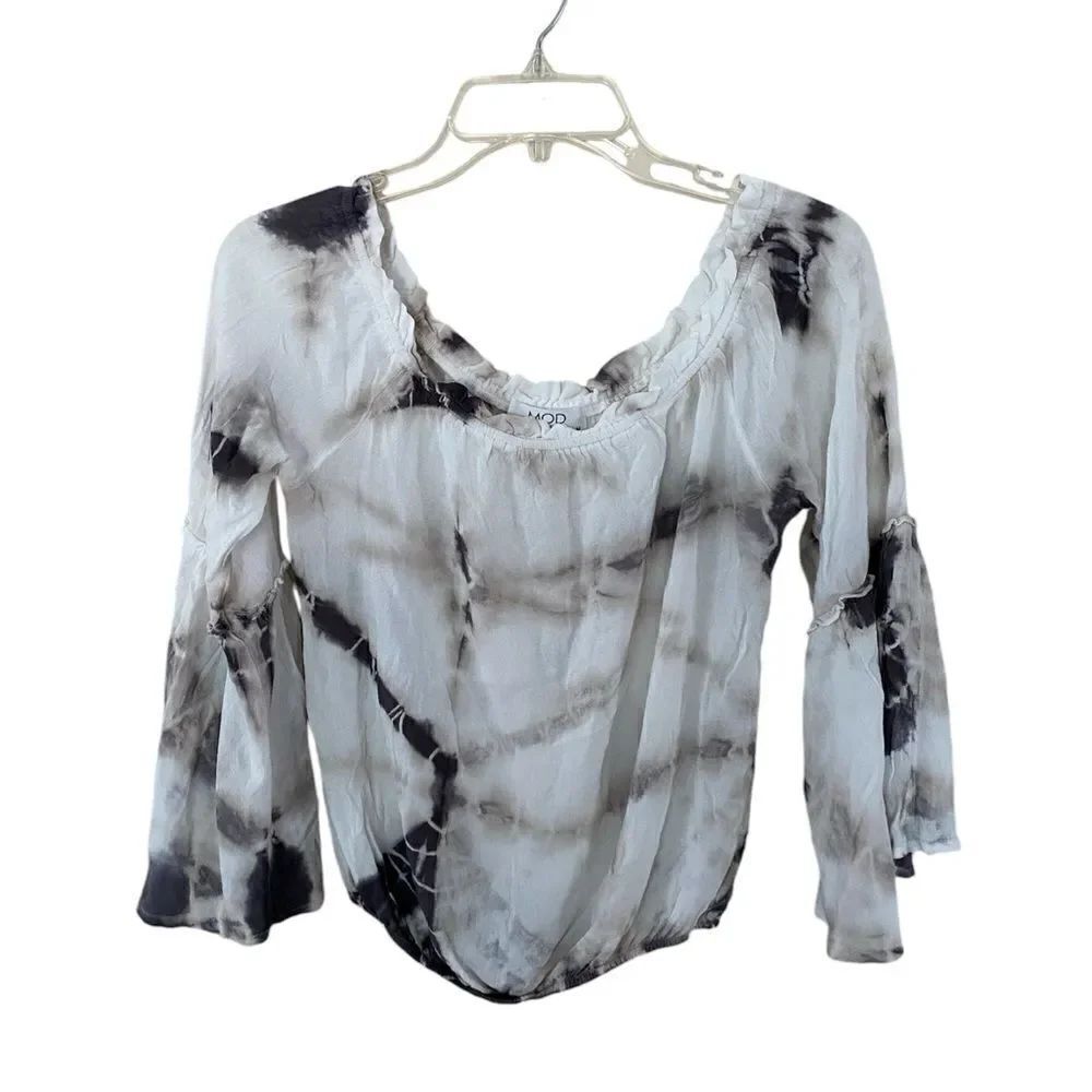 MOD on trend Tie-dyed Flutter Sleeve Crop Top